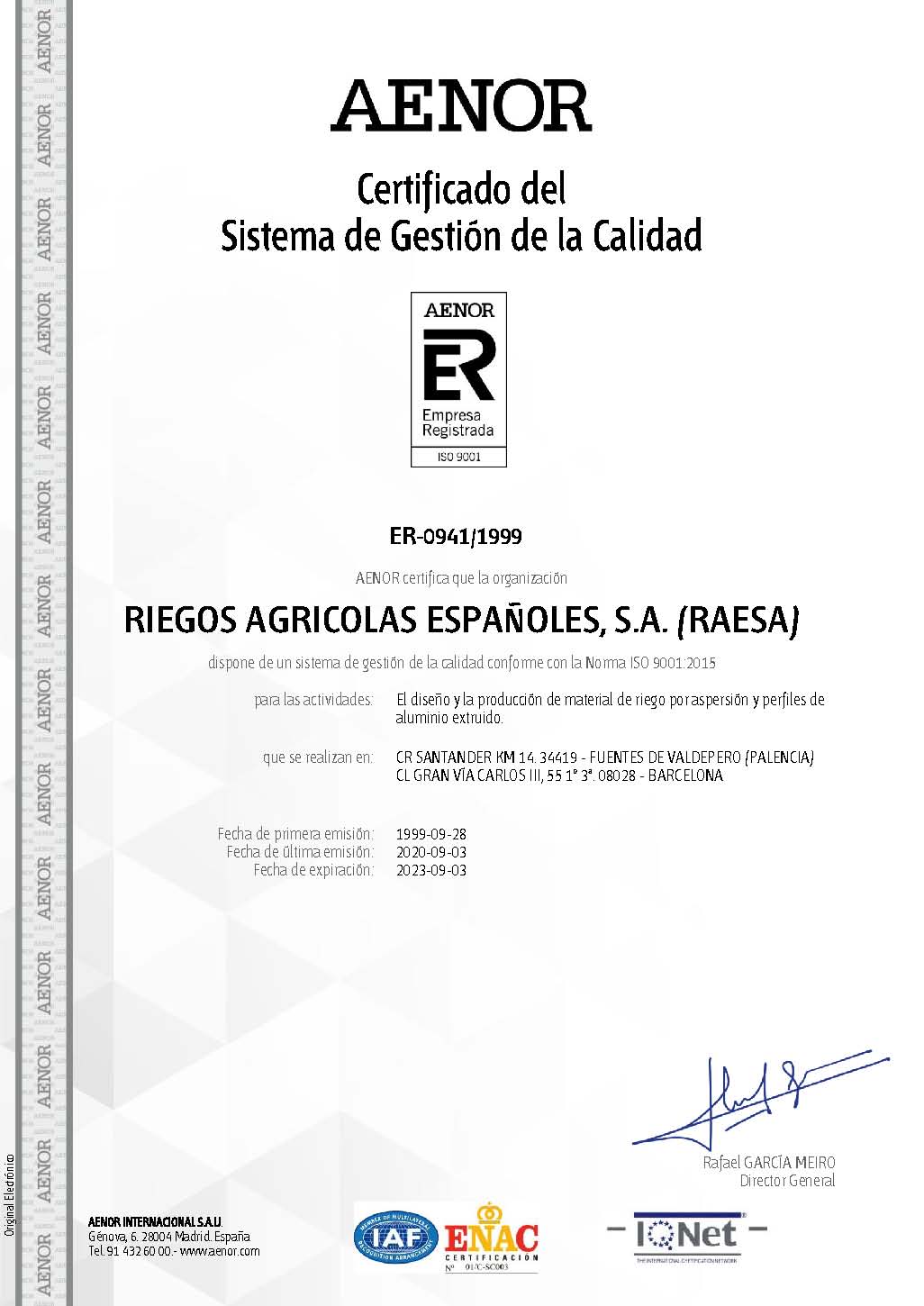 El CENTER lidera la publicación de la norma ISO 15886-3 de aspersores de  riego